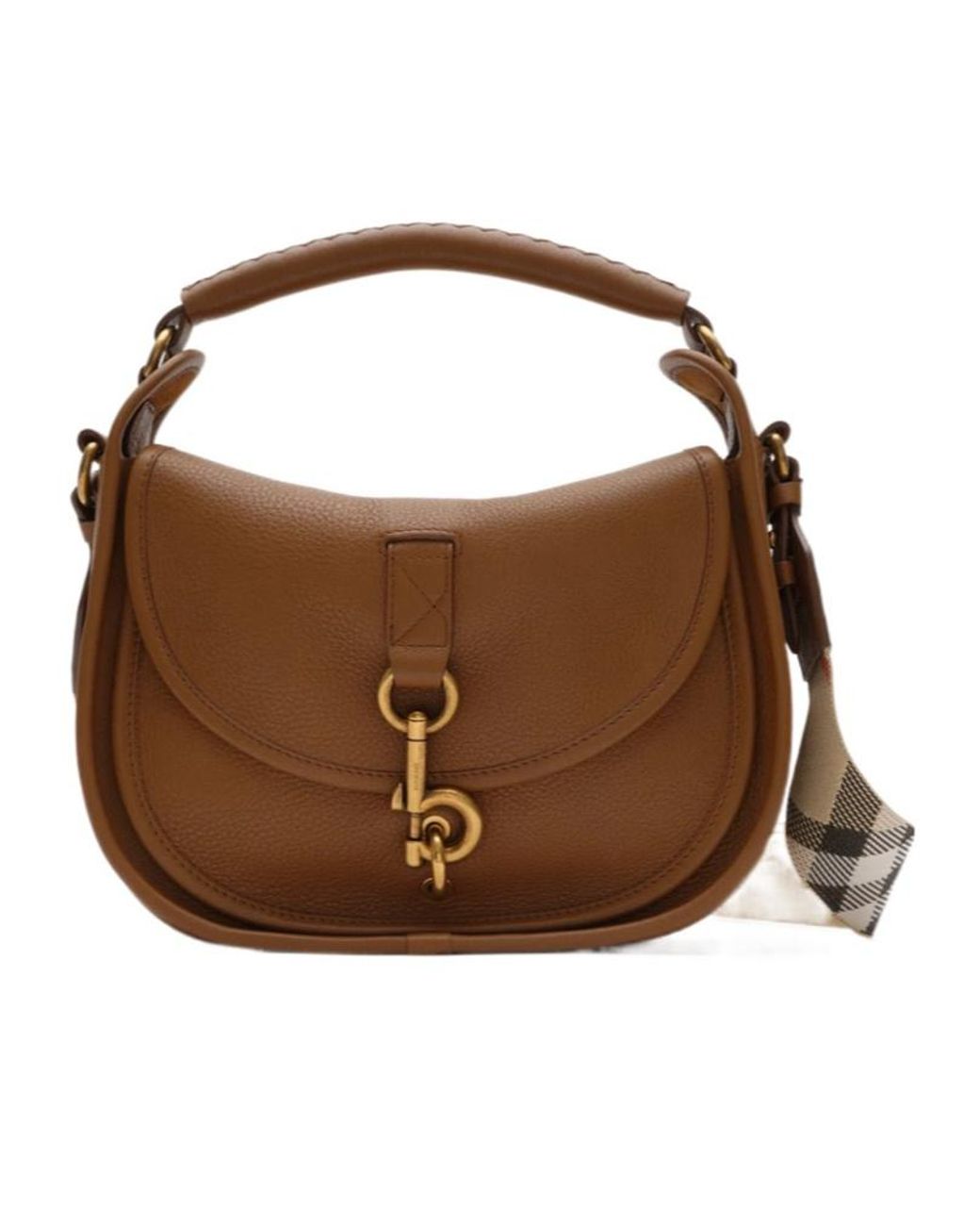 Burberry Brown Small B Clip Messenger Bag