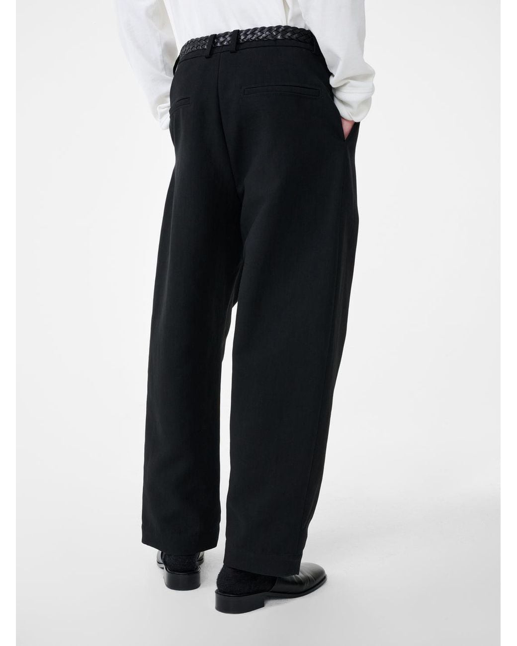 Studio Nicholson Black Tuck Curved Tapered Pants for men