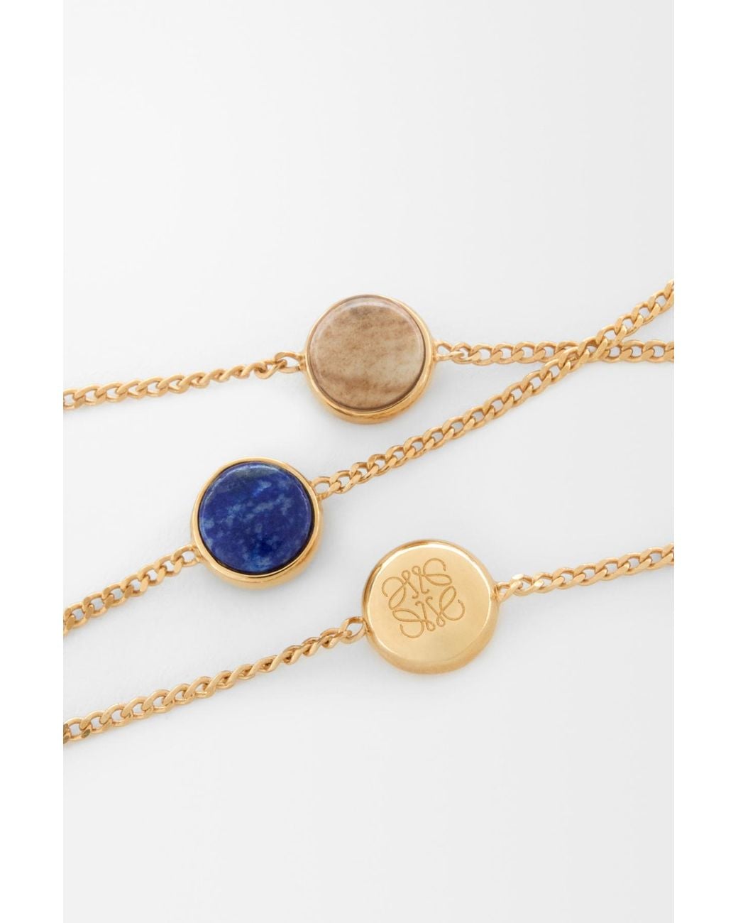 Loewe White Anagram Pebble Necklace