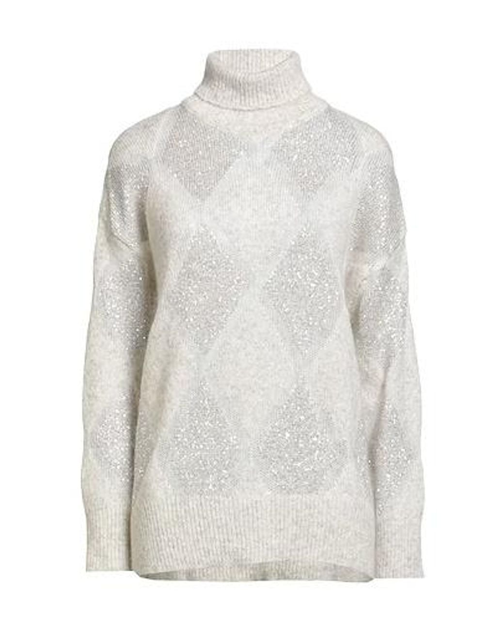 Brunello Cucinelli White Lightweight Long-Sleeve Knit Sweater