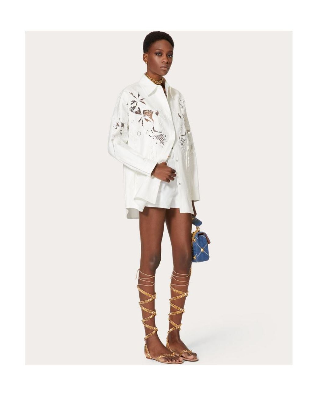 Valentino White Archive 1985 Denim Shorts