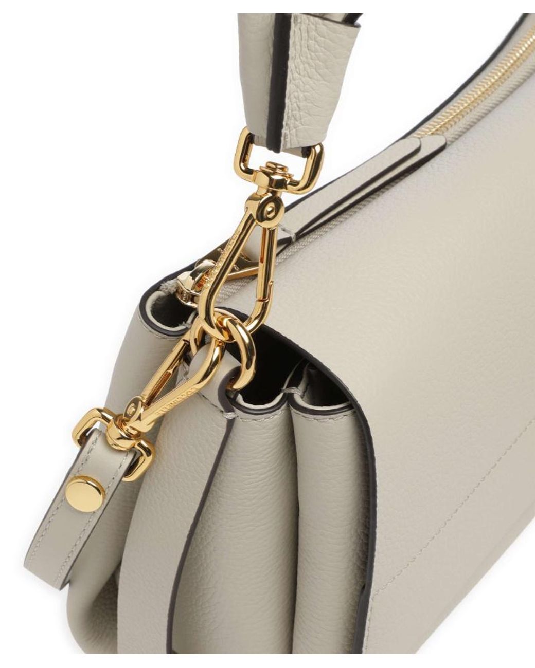 Coccinelle White Boheme Woven-Handle Shoulder Bag