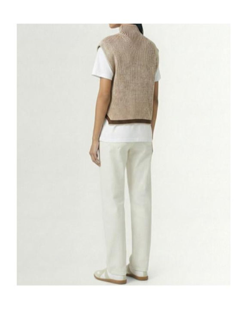 Varley White High-Necked Sleeveless Sweater