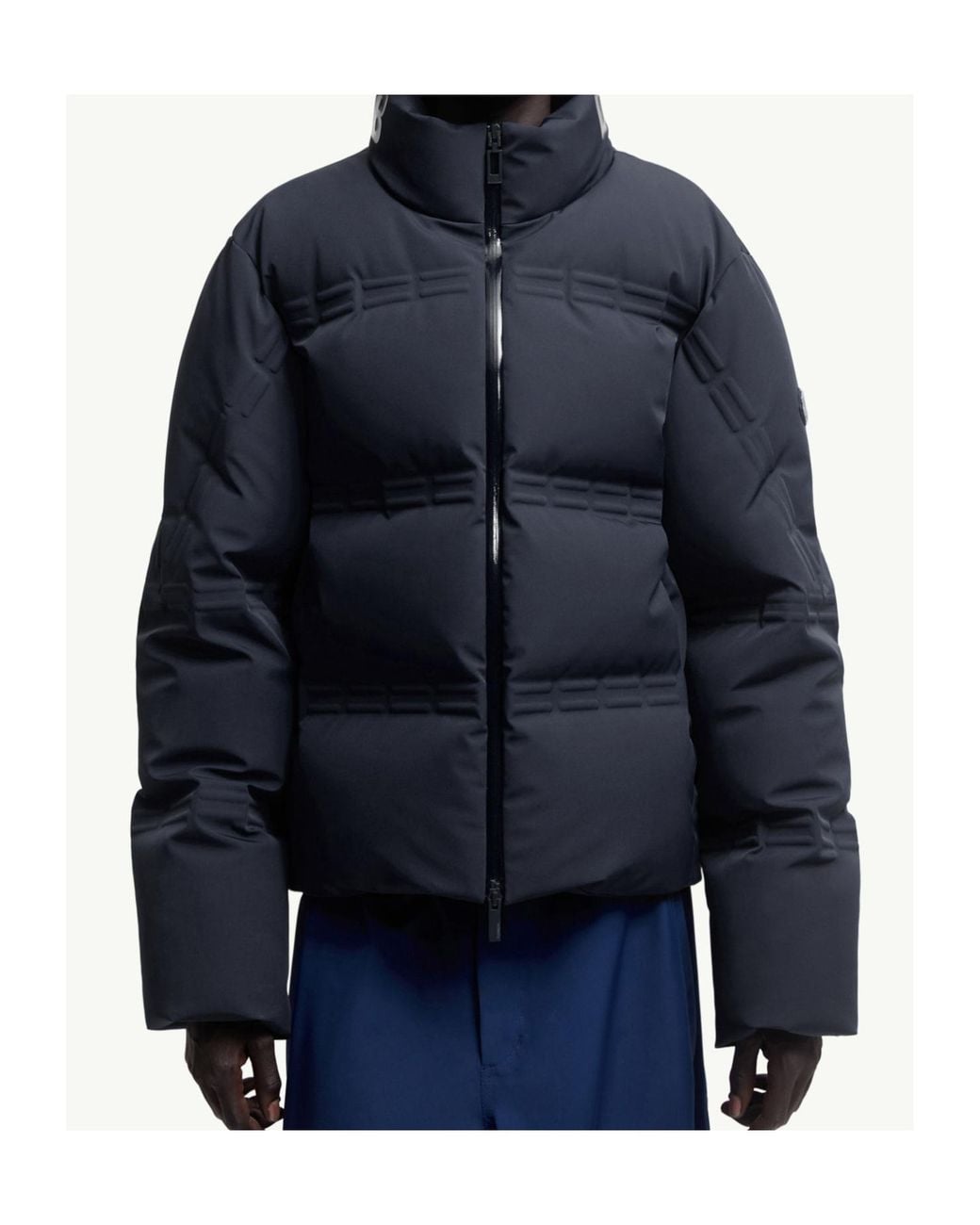 Moncler Blue X Aap Rocky Rally Short Down Jacket for men