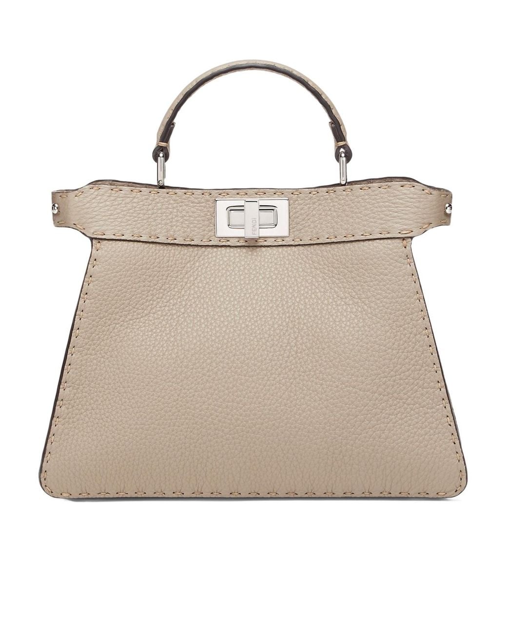 Fendi Natural Dove Selleria Bag With 1254 Hand-Sewn Topstitches