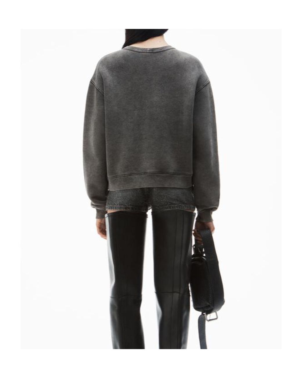 Alexander Wang Gray T By Blade Logo-Embossed Sweatshirt