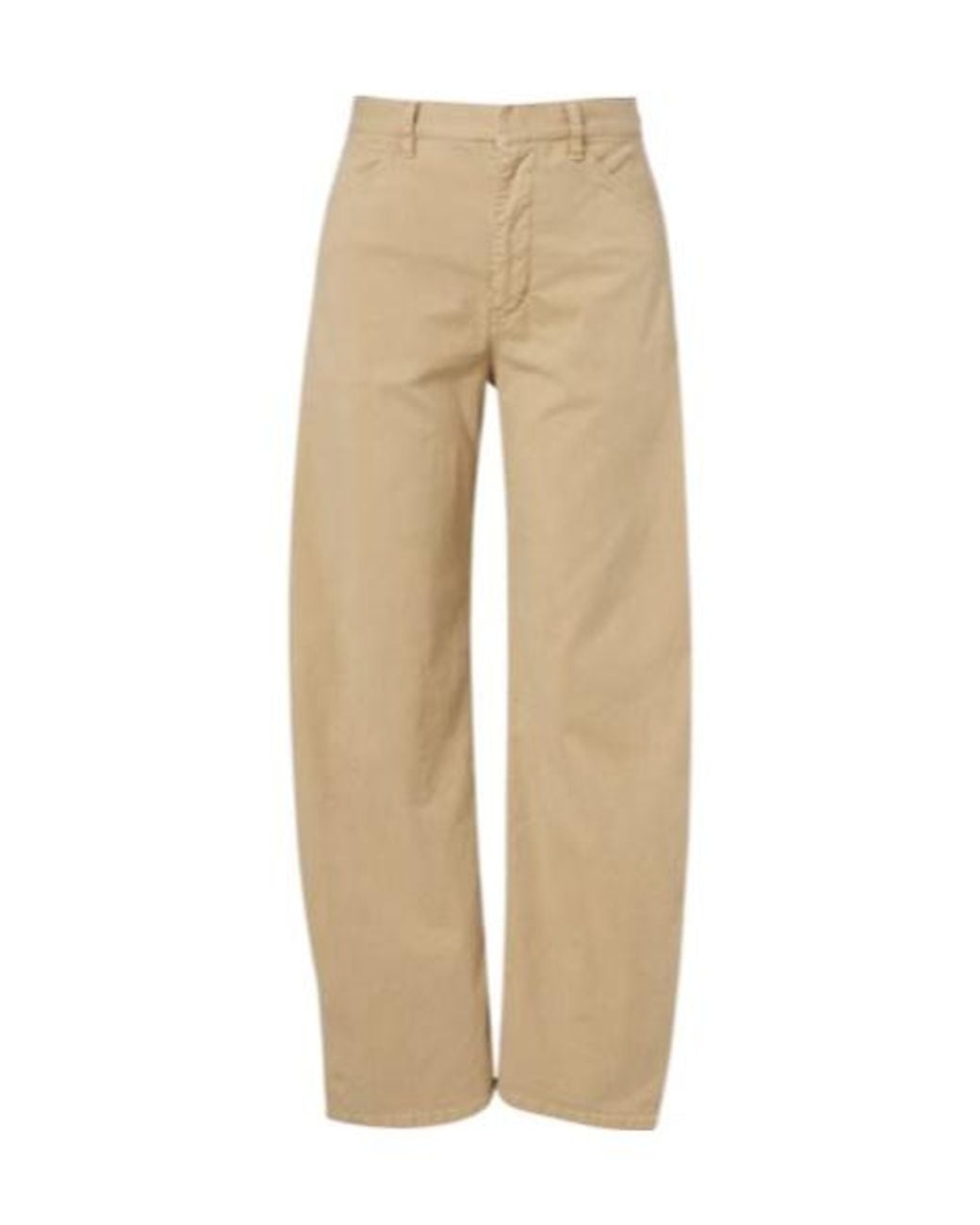 Nili Lotan Natural Tribeca Cotton Twill Barrel-Leg Pants
