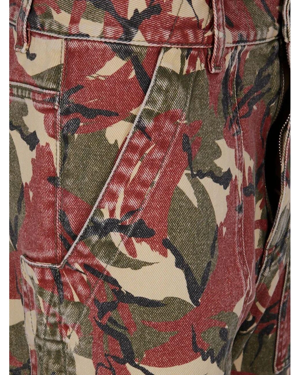 Rabanne Brown Camouflage-Print Washed Effect Jeans