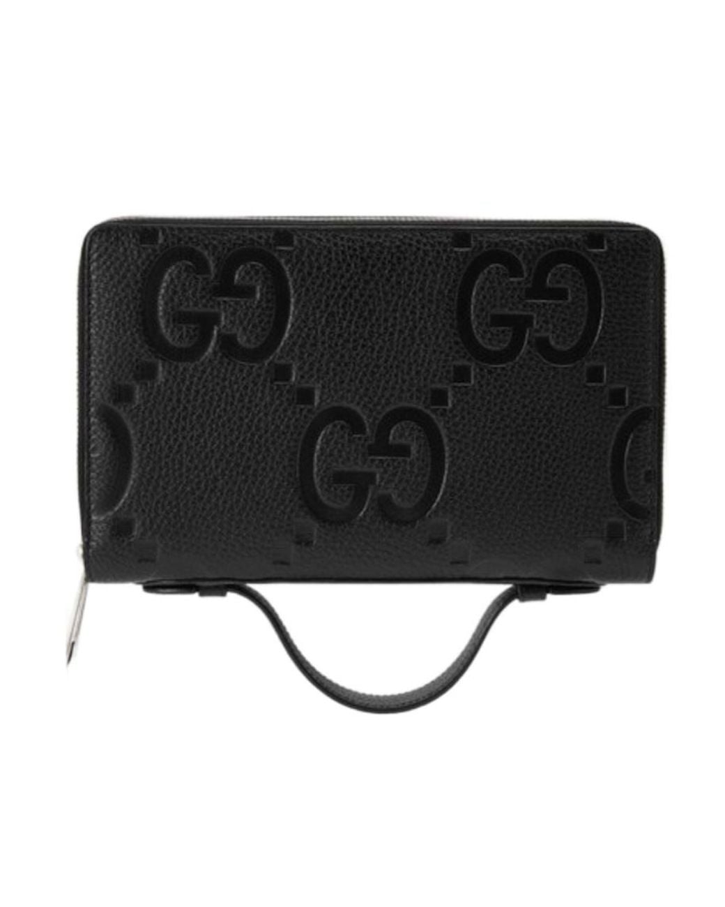 Gucci Black Jumbo Gg Zip-Up Document Case for men