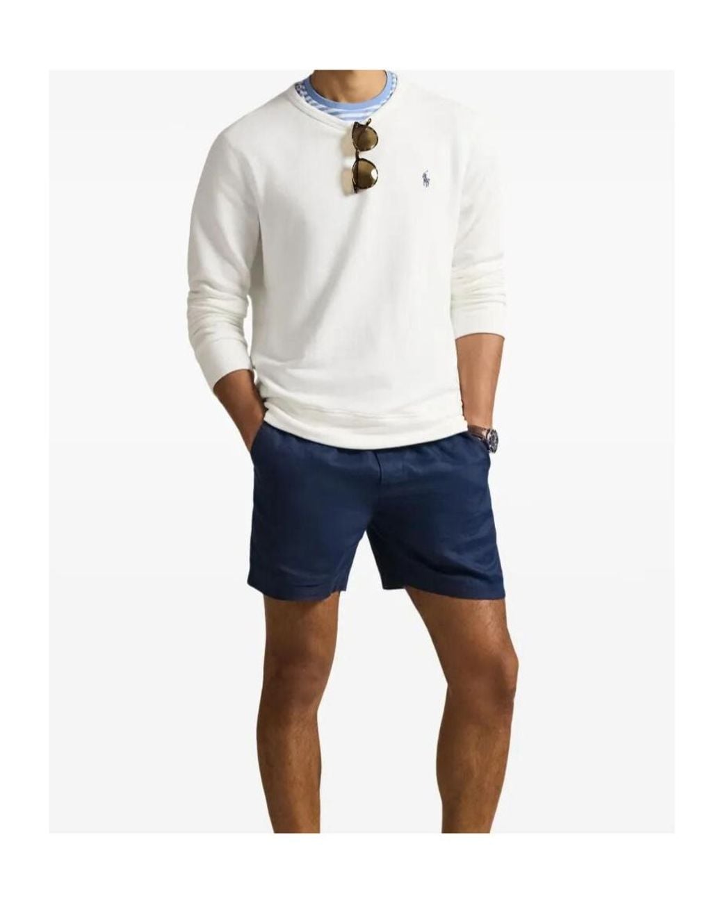 Polo Ralph Lauren White Logo Crewneck Sweatshirt for men