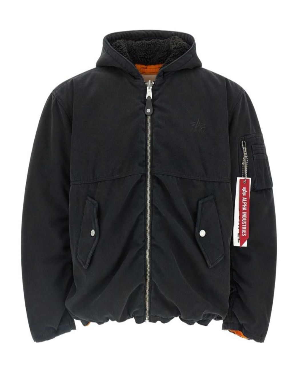 Purple Brand Black Alpha Industries X Reversible Bomber Jacket for men