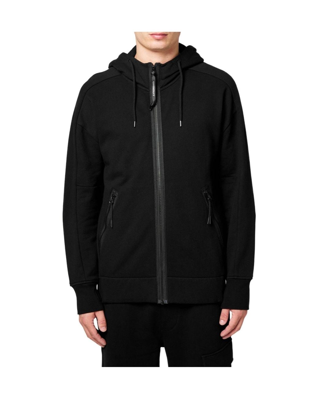 C P Company Black Hooded Sweatshirt for men