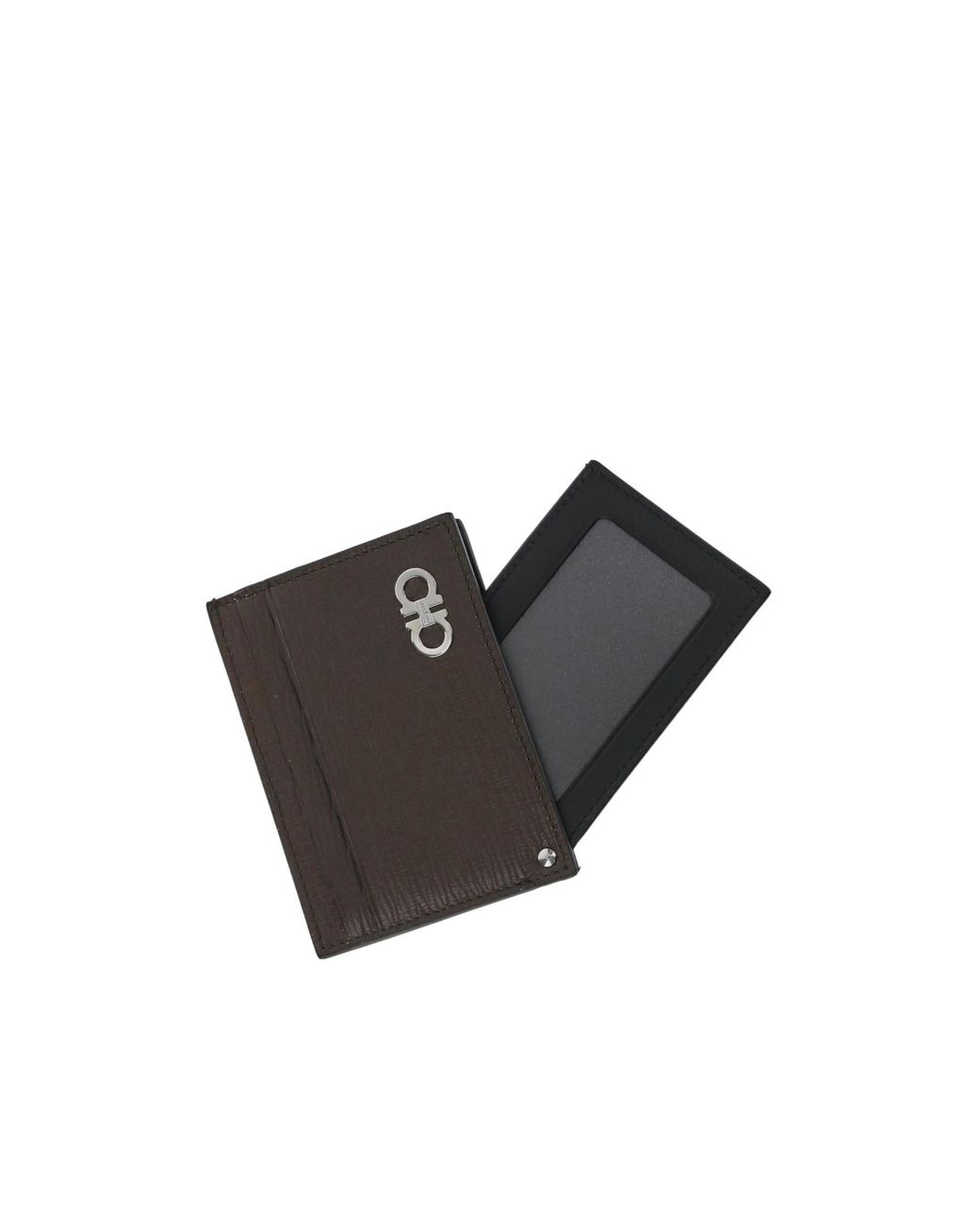 Ferragamo Brown Gancini-Plaque Leather Cardholder for men