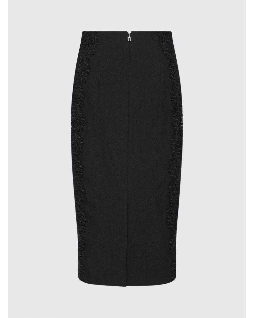 ROTATE BIRGER CHRISTENSEN Black Lace-Inserted Pencil Skirt