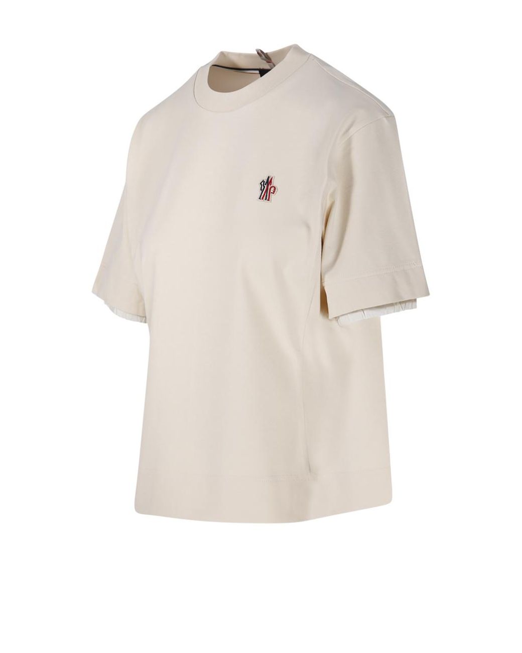 Moncler White Grenoble Logo Detail T-Shirt