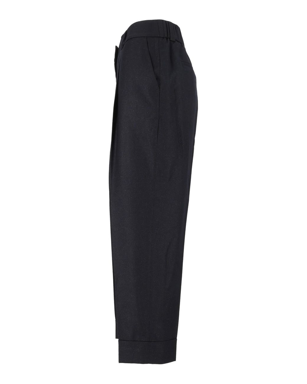 Peserico Blue Pleated Turned-Up Trousers