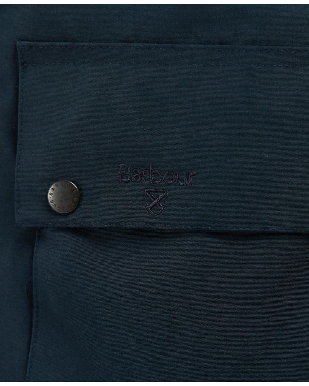 Barbour Blue Button-Up Hooded Jacket for men