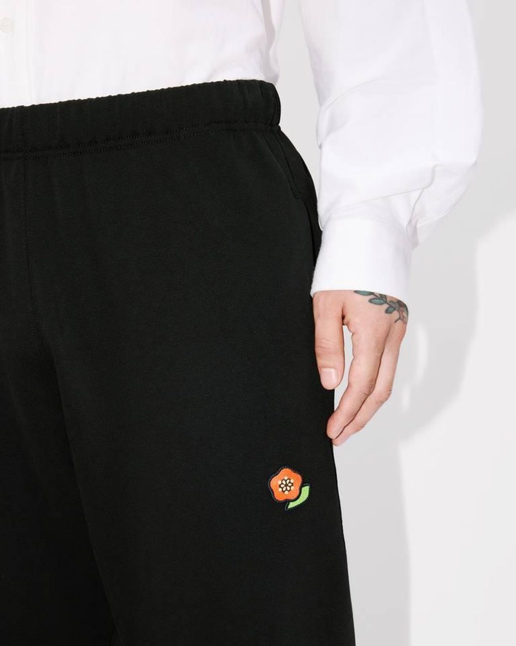 KENZO Black Pop Embroidered Jog Pants for men