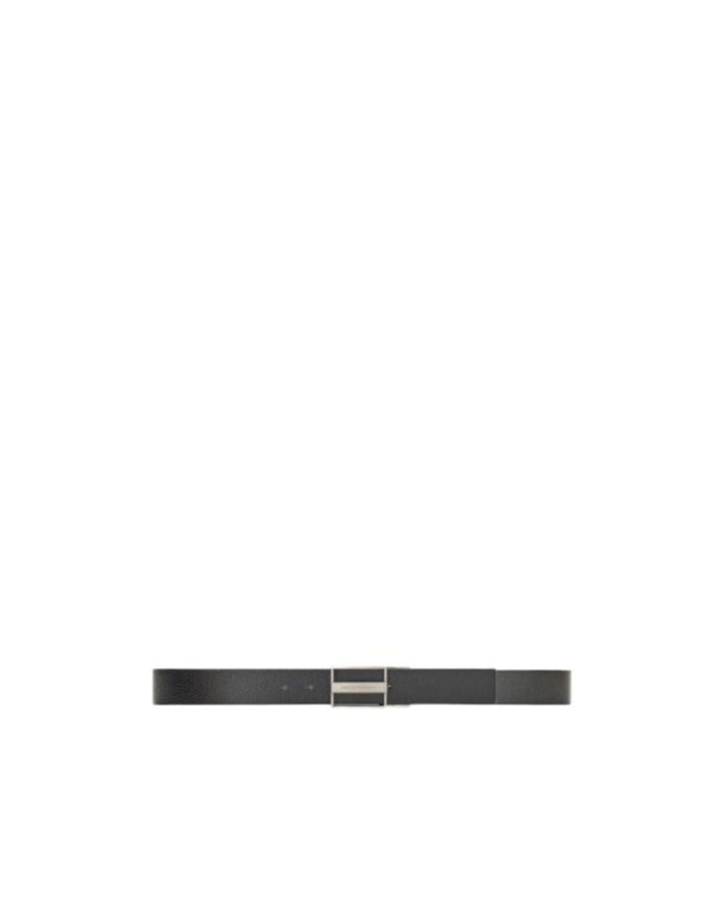 Emporio Armani White Reversible Leather Belt for men