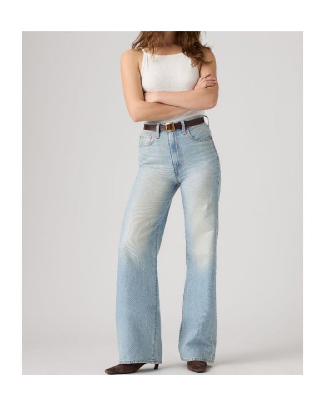 Levi's Blue Ribcage Wide Leg Jeans