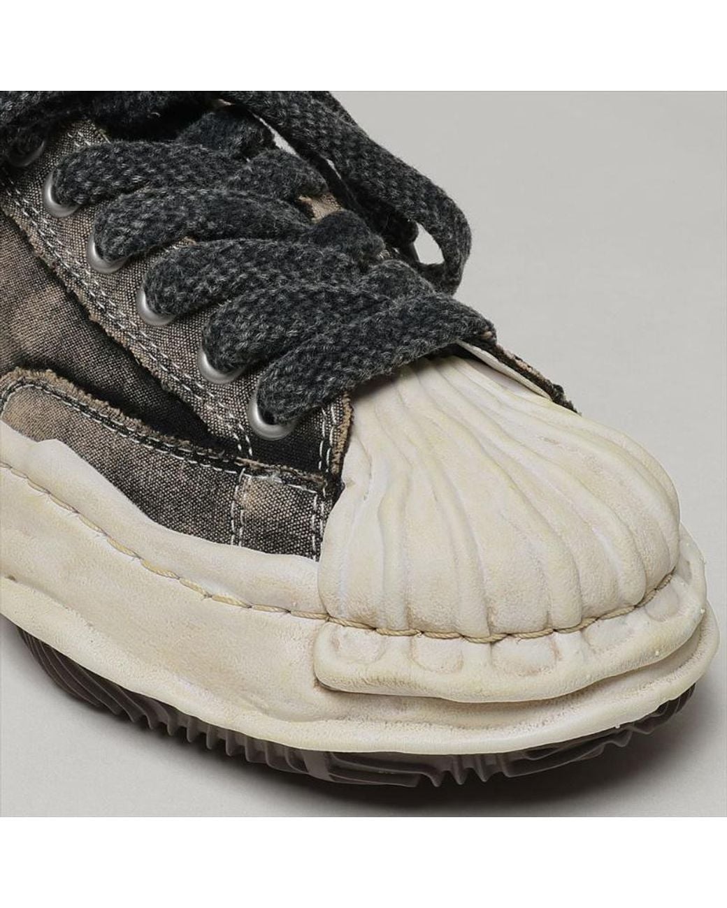 Maison Mihara Yasuhiro Gray Blakey Bleached-Canvas Sneakers for men