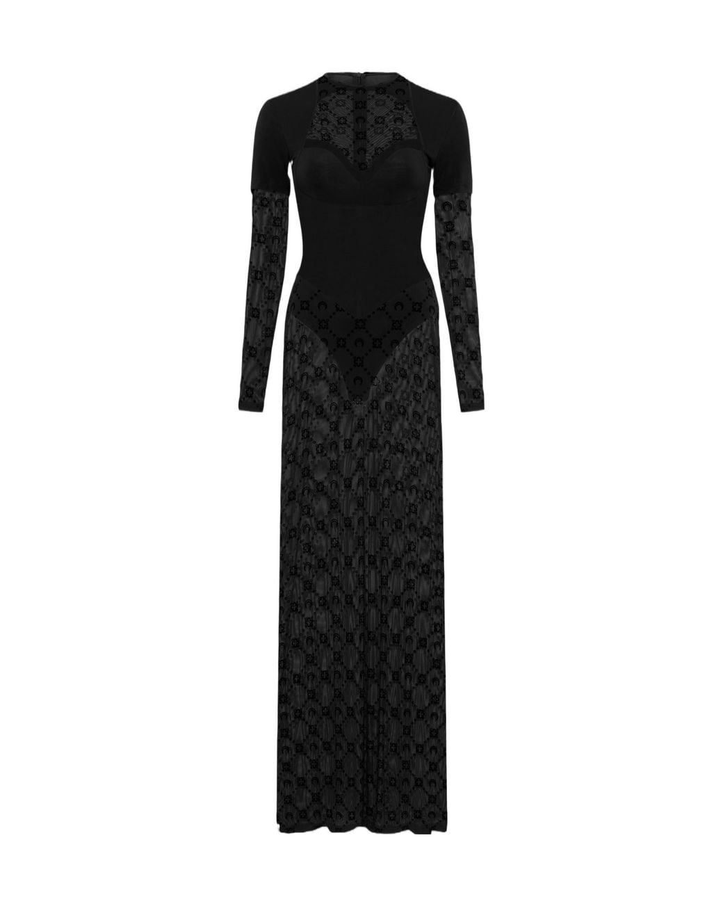 MARINE SERRE Black Layered Long Sleeved Dress