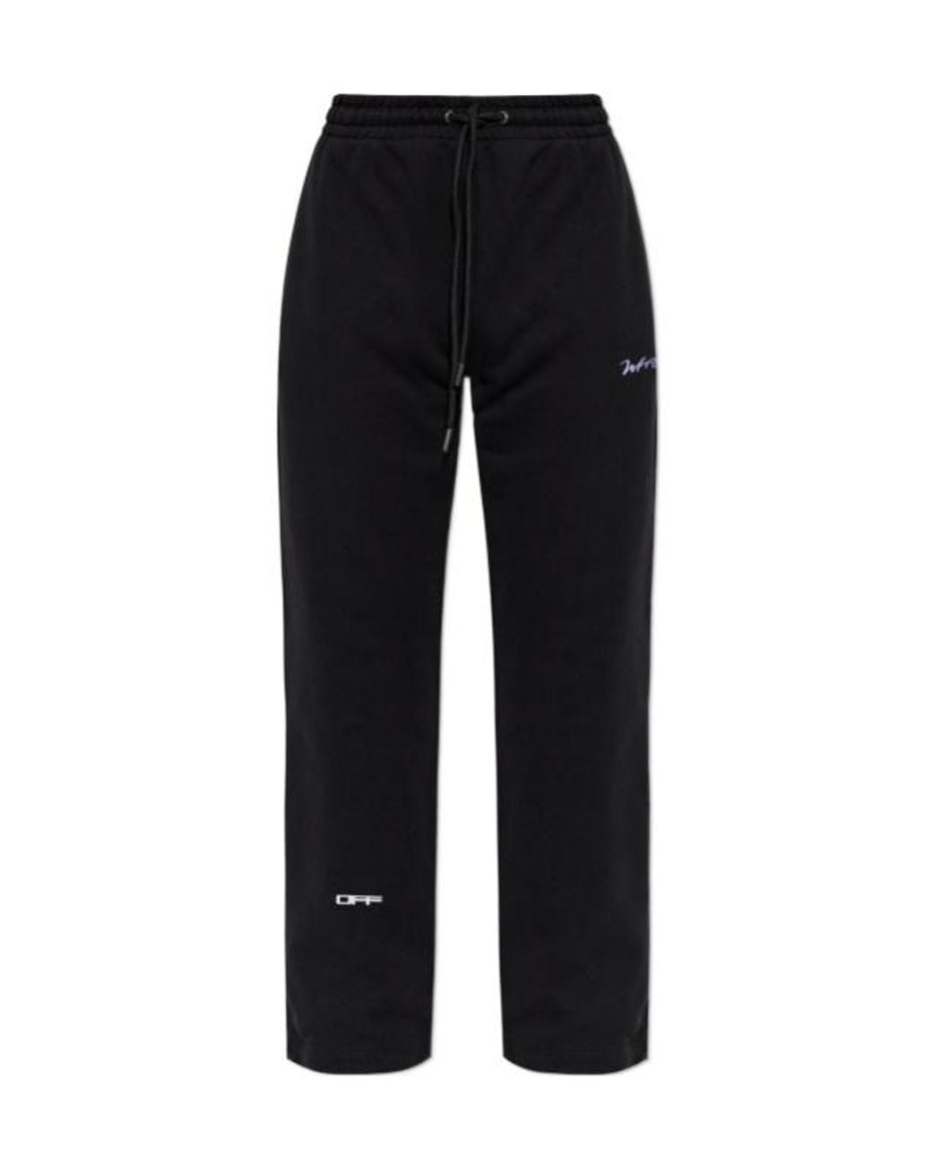 Off-White c/o Virgil Abloh Black Logo Embroidered Drawstring Pants for men