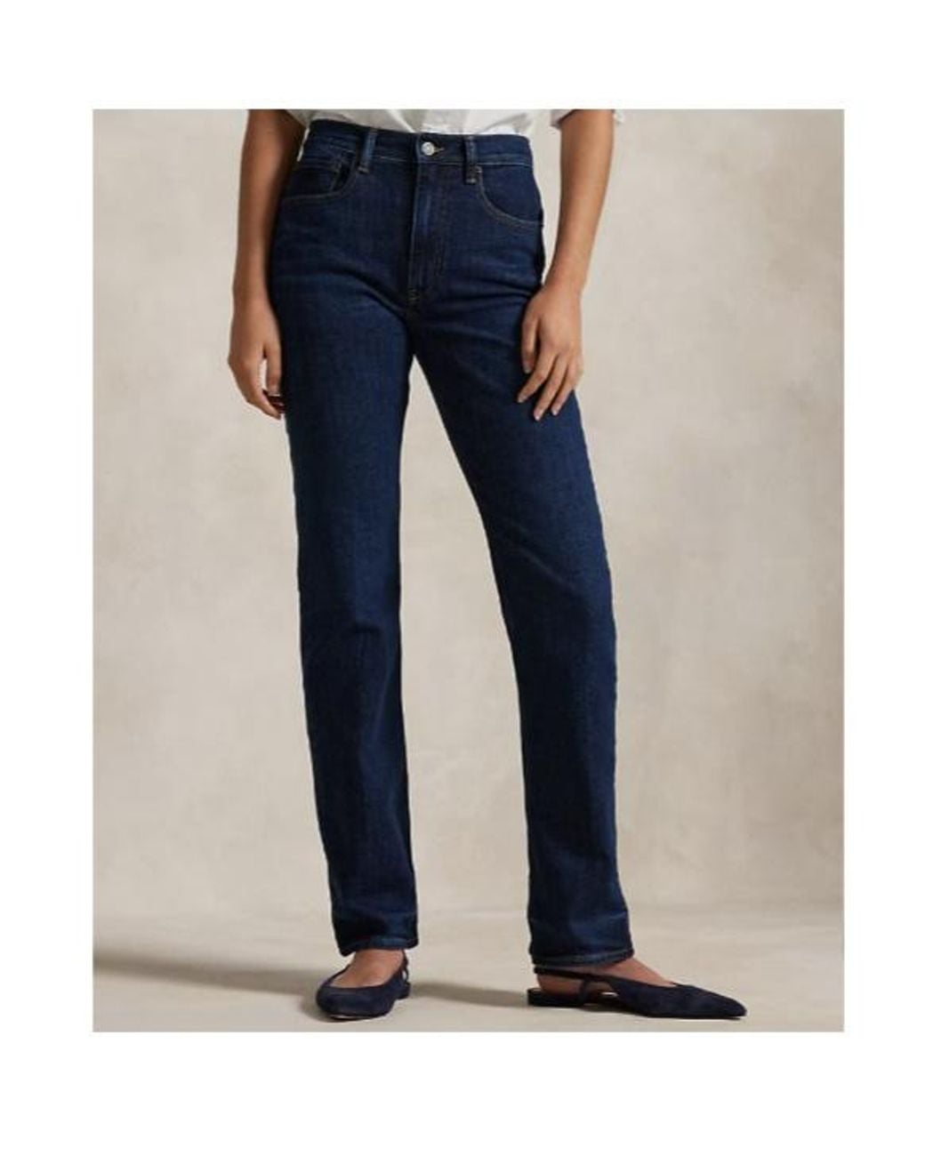 Ralph Lauren Blue Polo Logo Patch Straight Leg Jeans