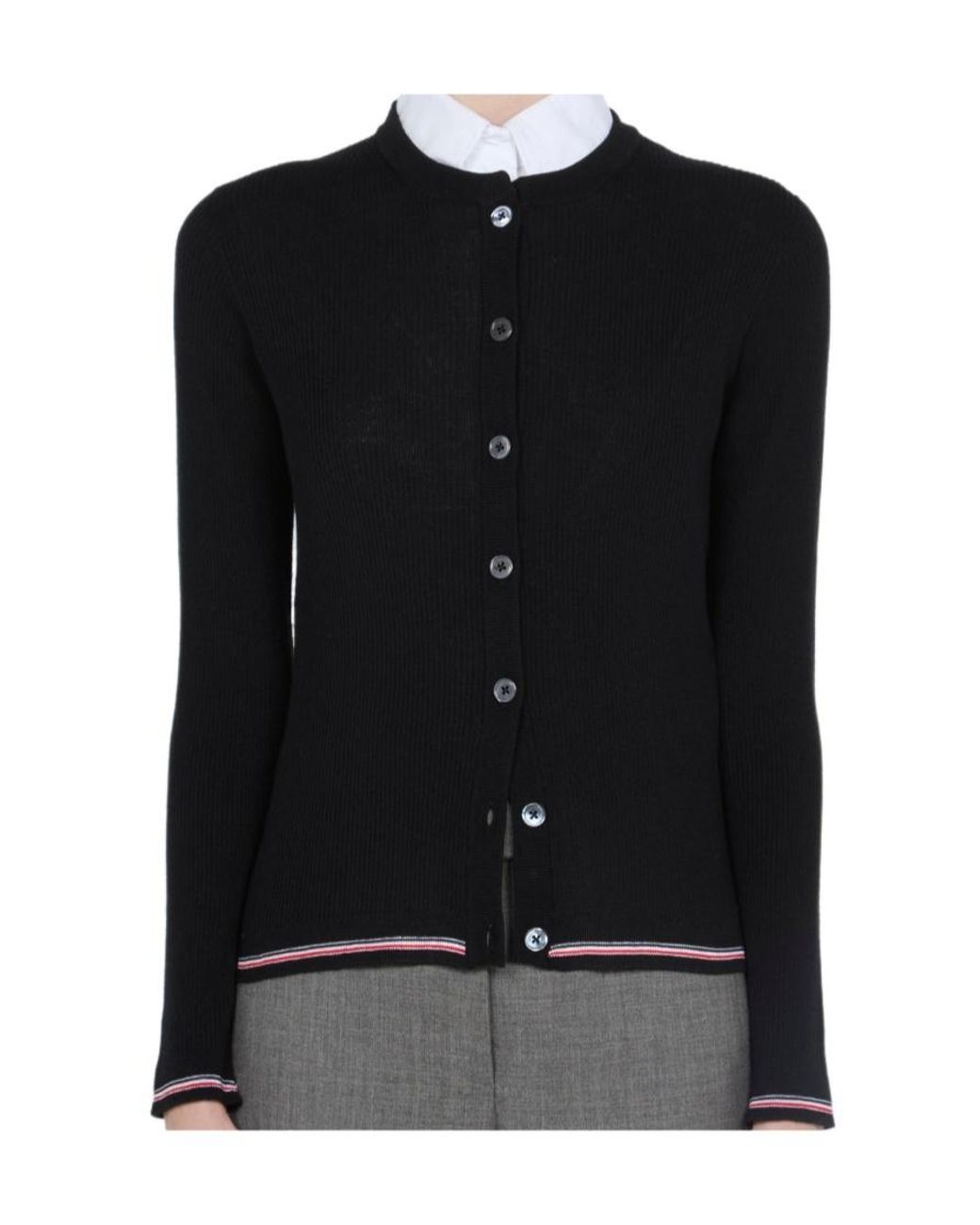Thom Browne Black Rib Stitch Cardigan