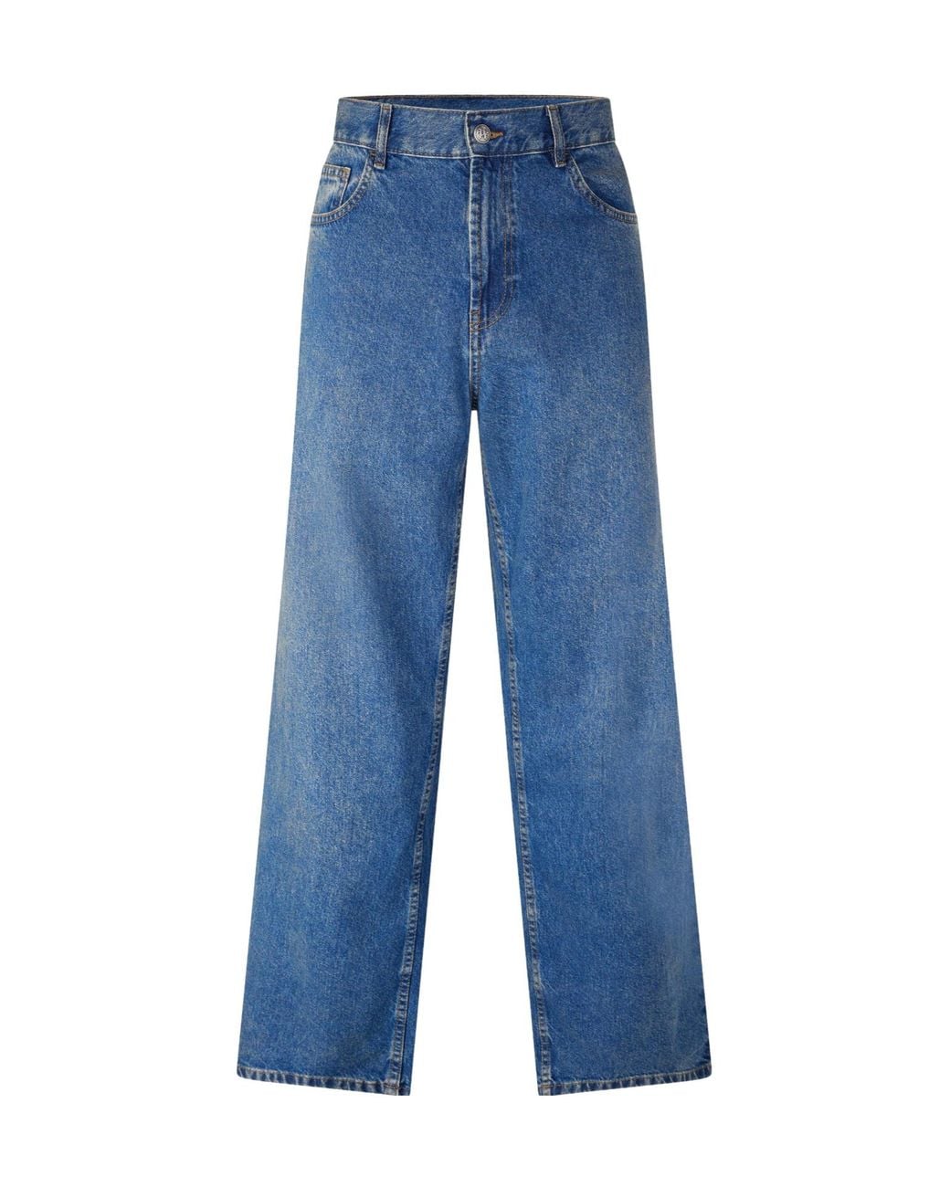 Palm Angels Blue Loose Straight Leg Jeans for men