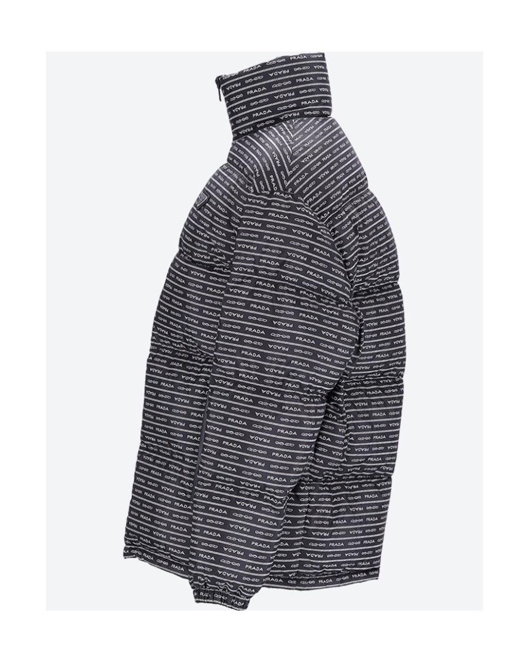 Prada Gray Zip-Up Down Jacket