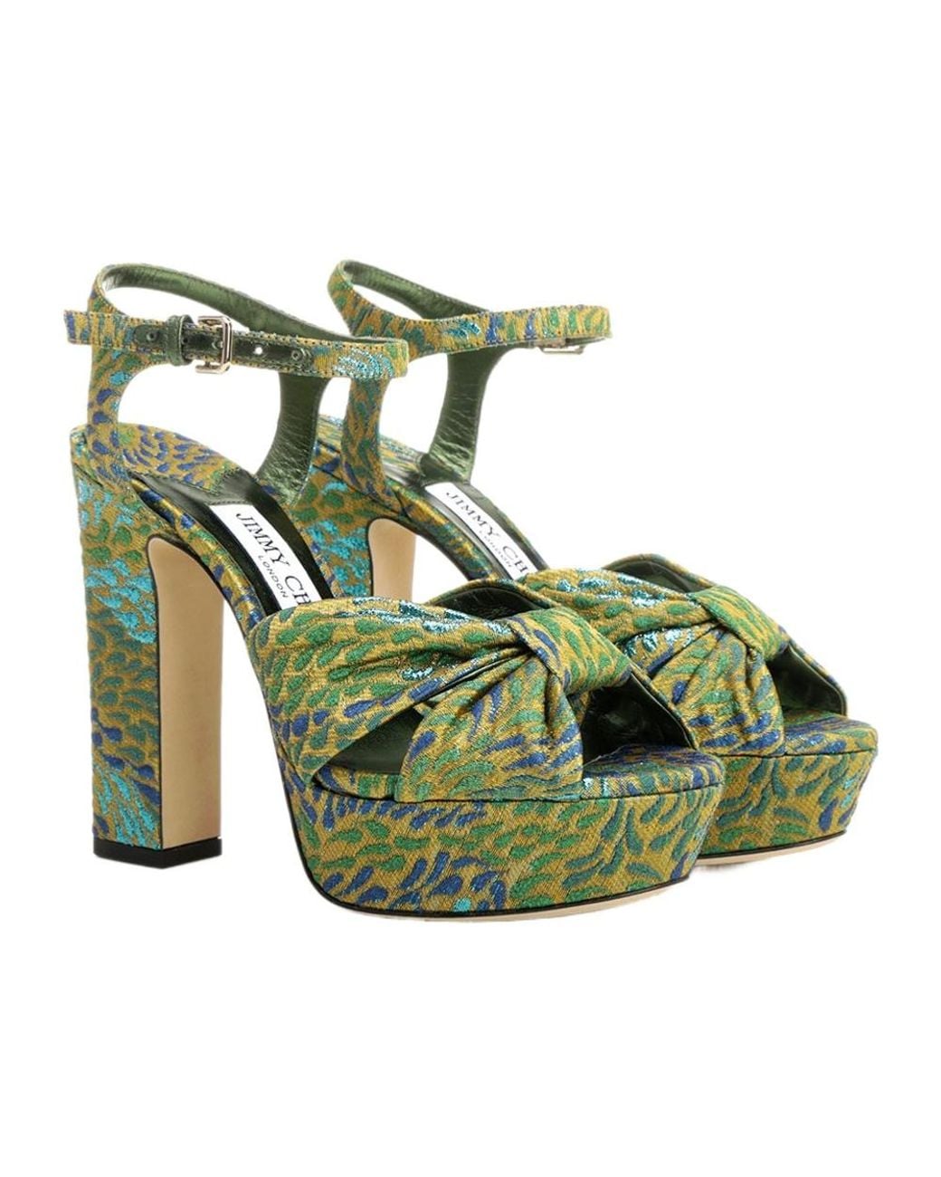 Jimmy Choo Green Heloise 120 Sandal