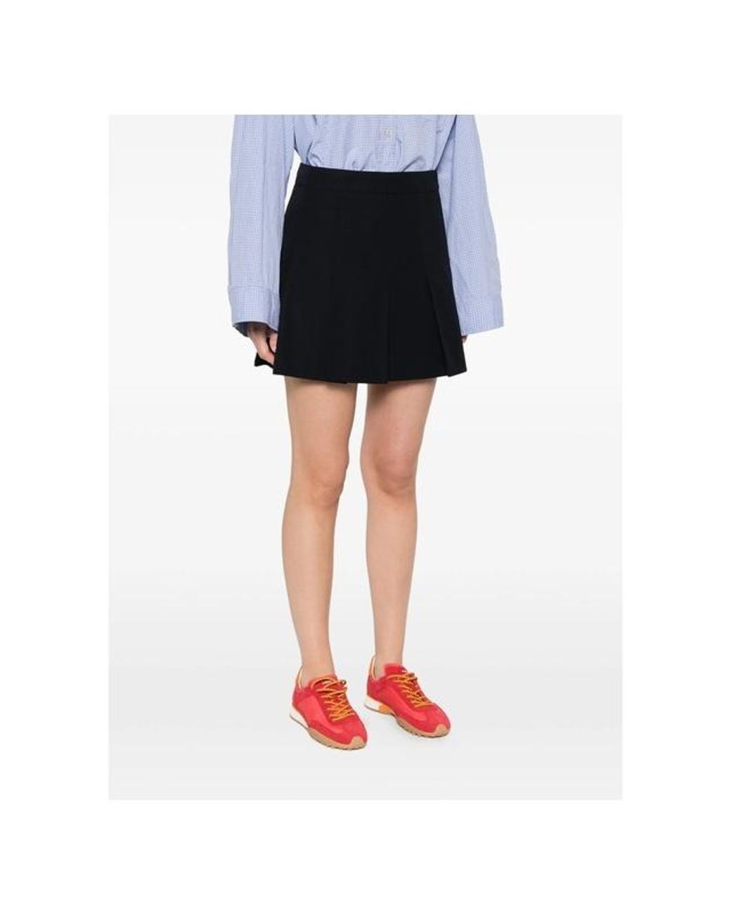 A.P.C. Black Pleated Mini Skirt