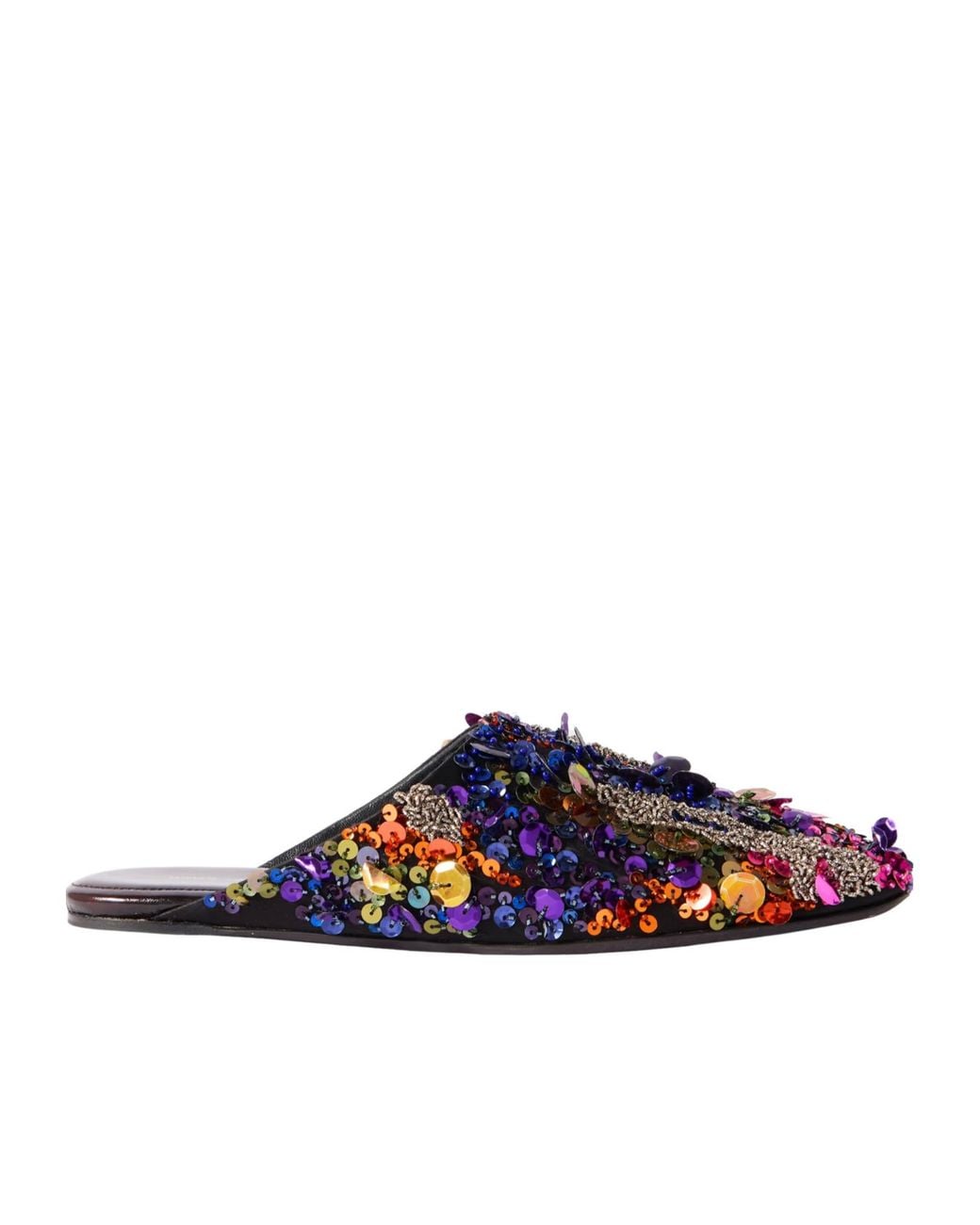 Dries Van Noten Blue Sequin Embellished Slides
