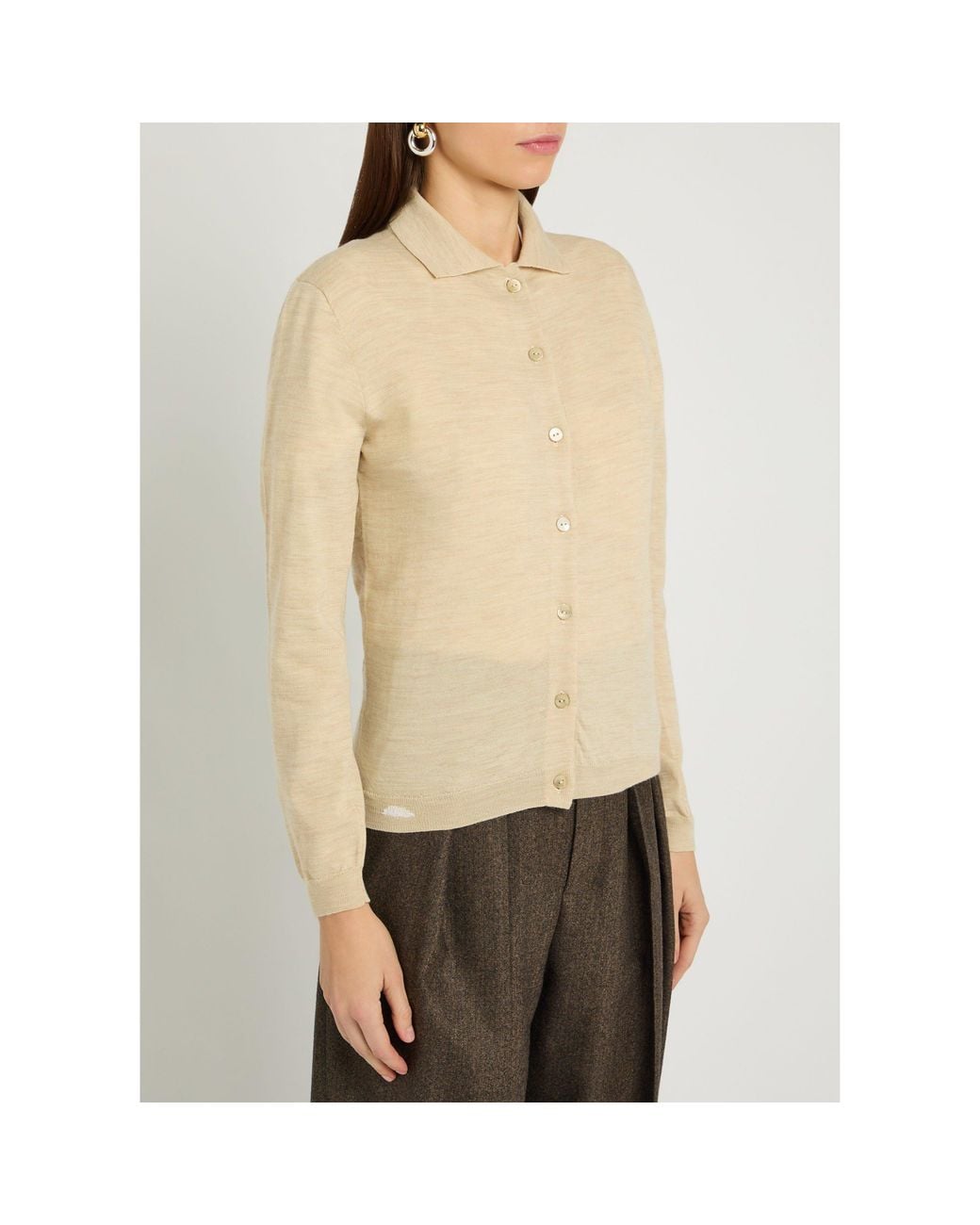 Maison Margiela Natural Simple Wool Cardigan