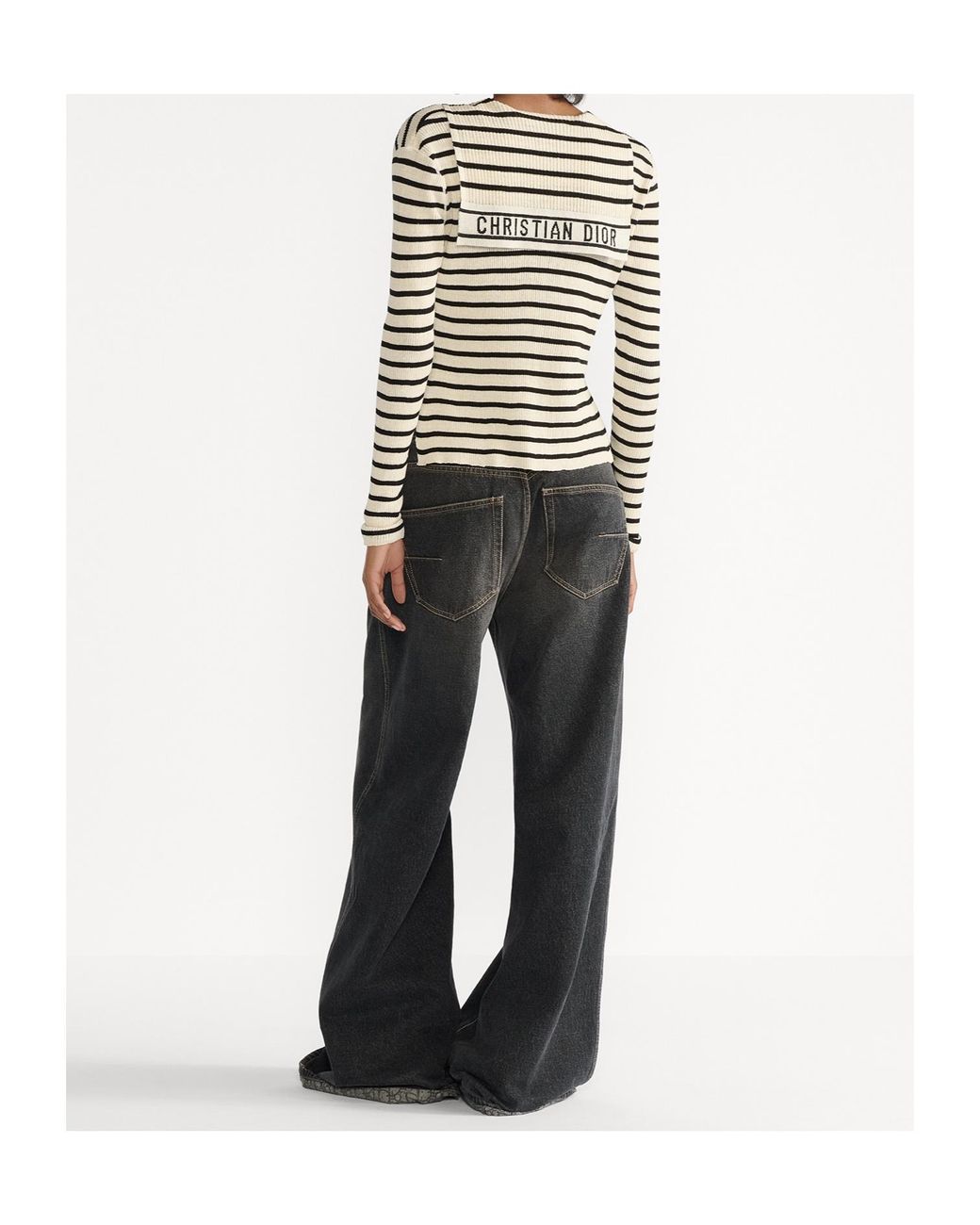 Dior Black Sweater With Laces On The Neckline