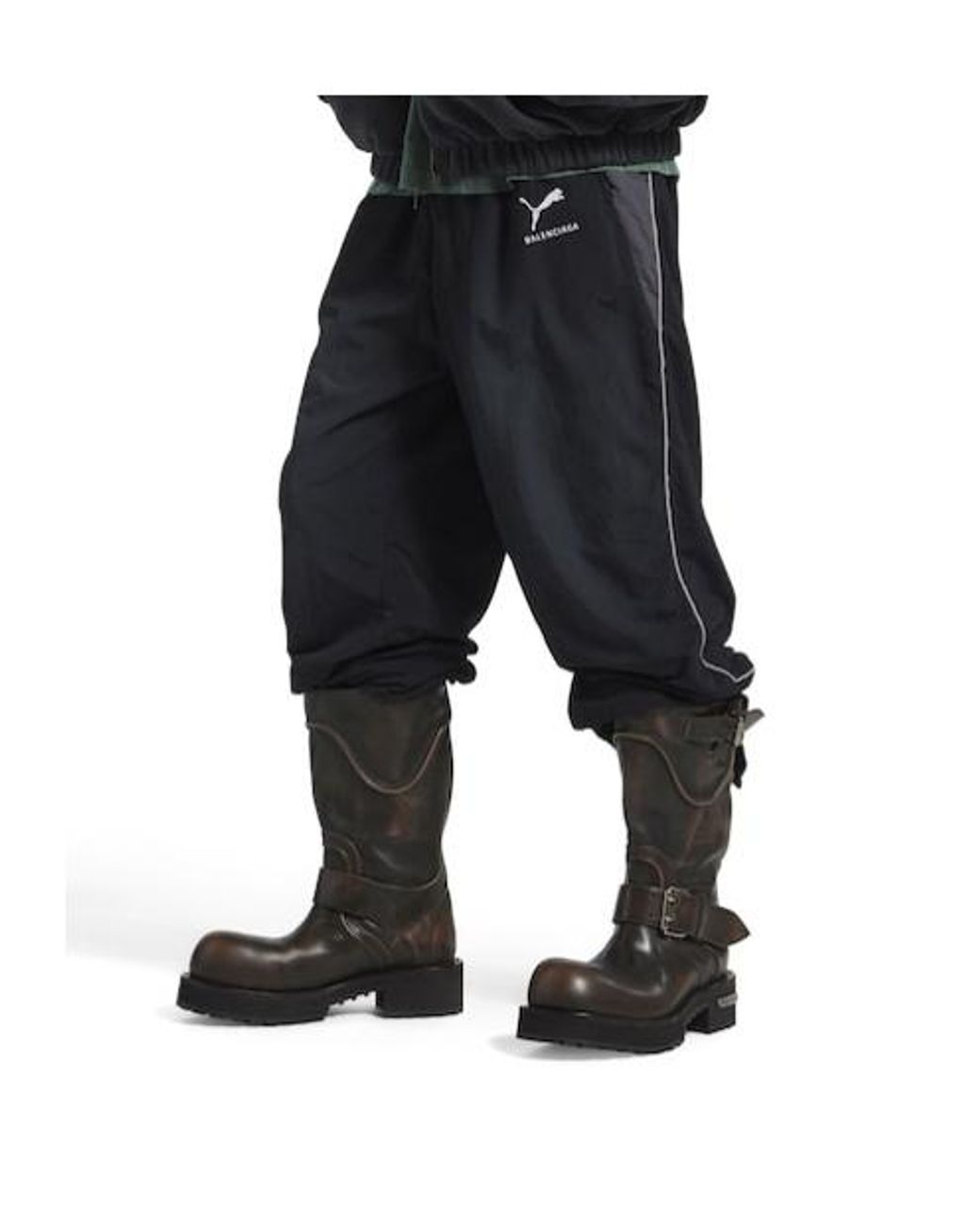 Balenciaga Black Venom Buckled-Strap Boots for men
