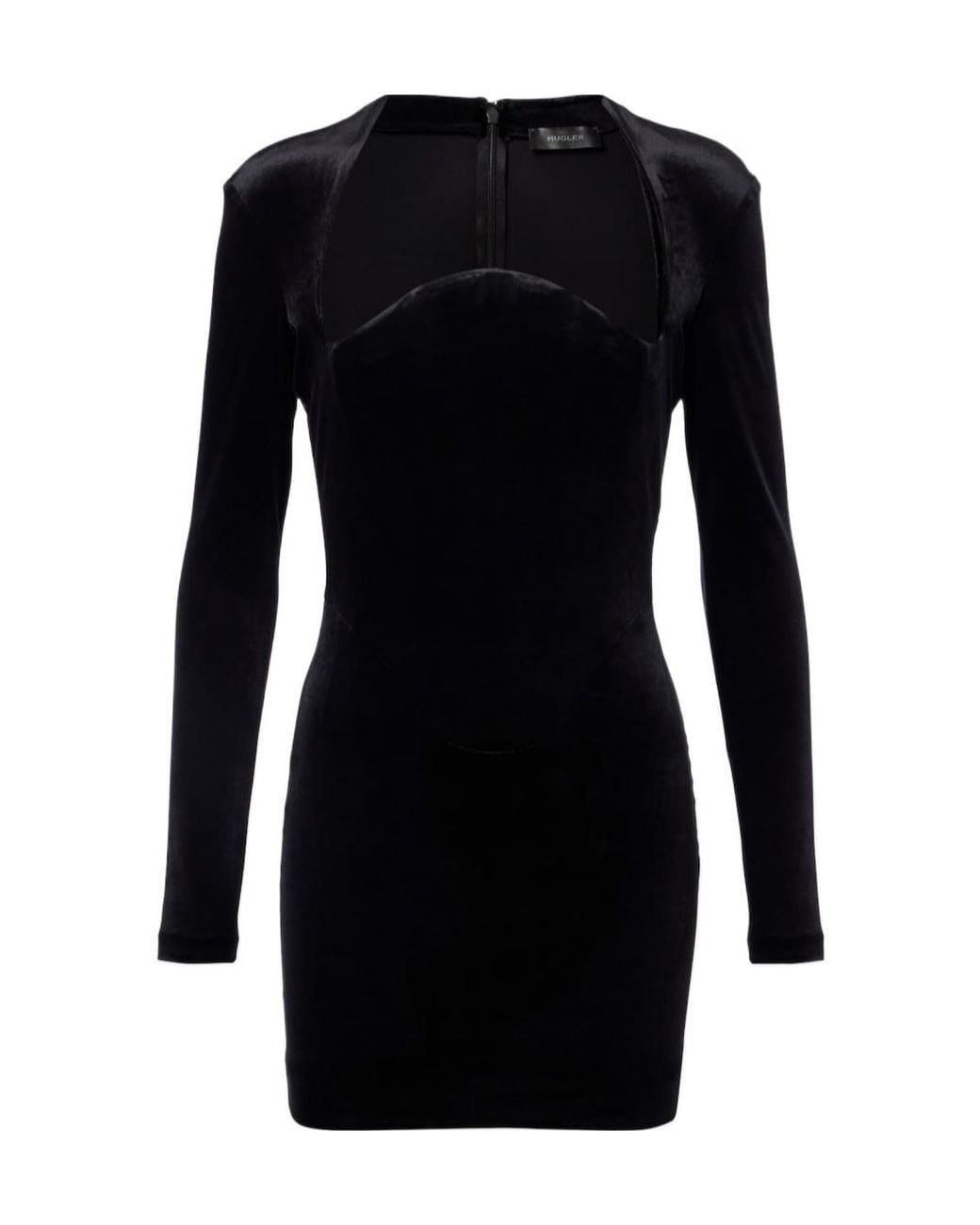 Mugler Black Velvet Bustier Dress