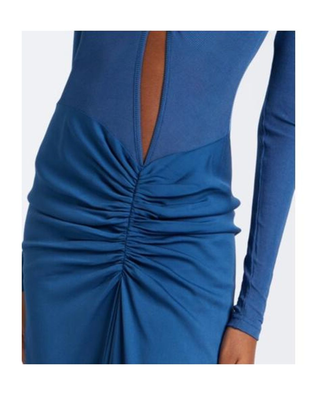 Christopher Esber Blue Cutout Ruched Jersey Maxi Dress