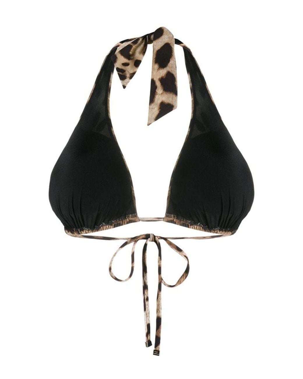 Dolce & Gabbana Multicolor Leopard Print Bikini Top