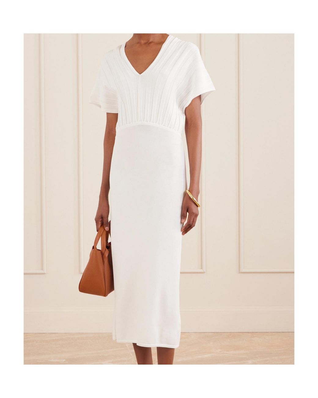 Max Mara White Short-Sleeved Dress