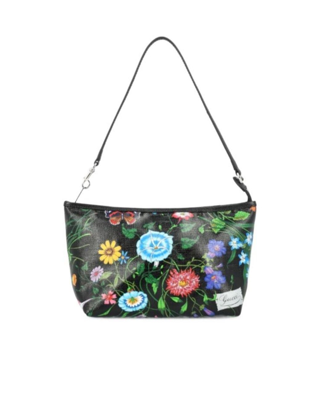 Gucci White Small Lady Lunetta Flora-Print Tote Bag