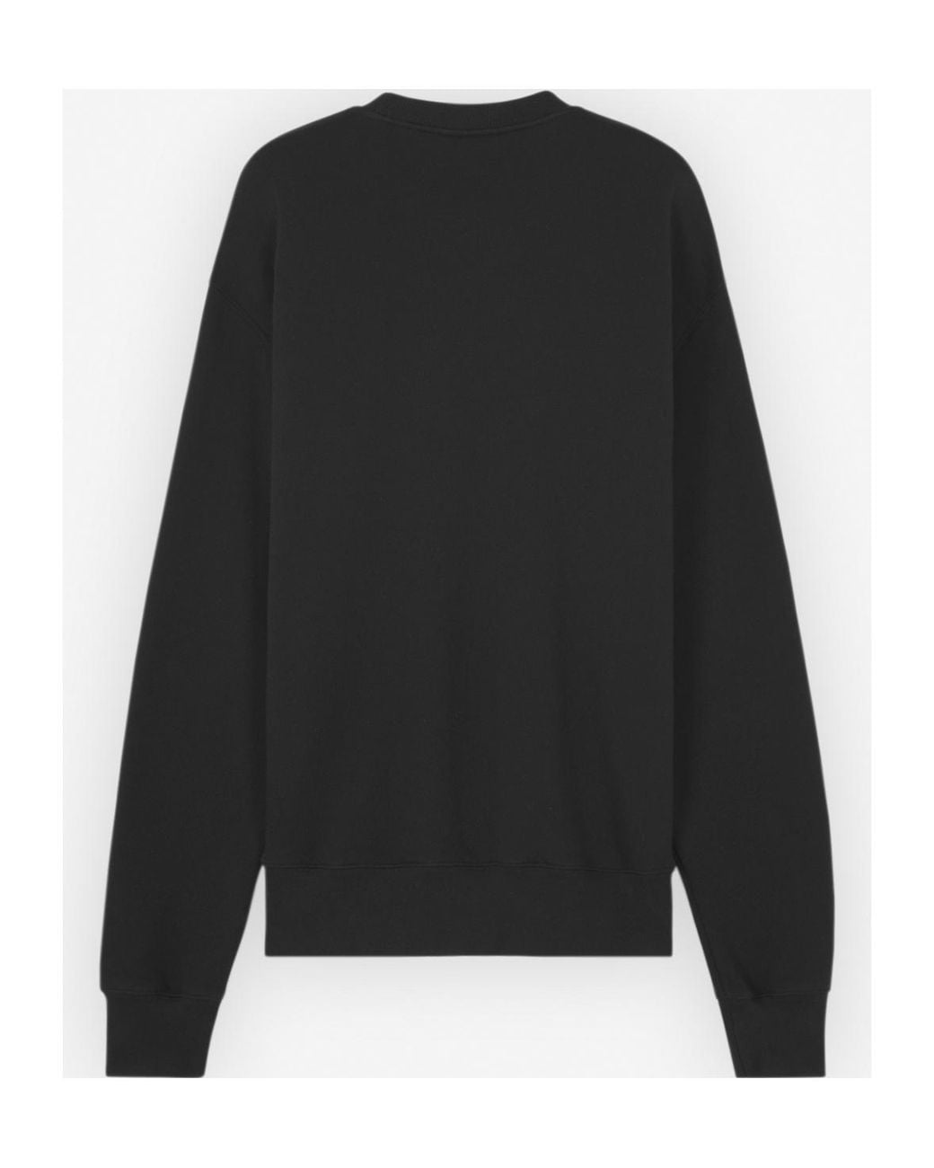 Maison Kitsuné Black Maison Kitsuné Logo Printed Crewneck Sweatshirt for men