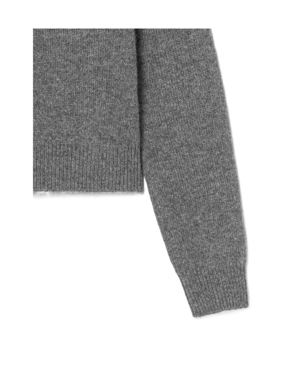 Juun.J Gray Long-Sleeve Collared Knit Top