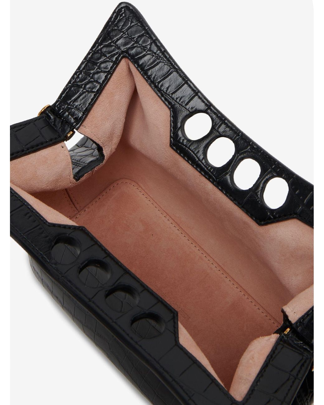 McQueen White Mini The Peak Embossed Shoulder Bag