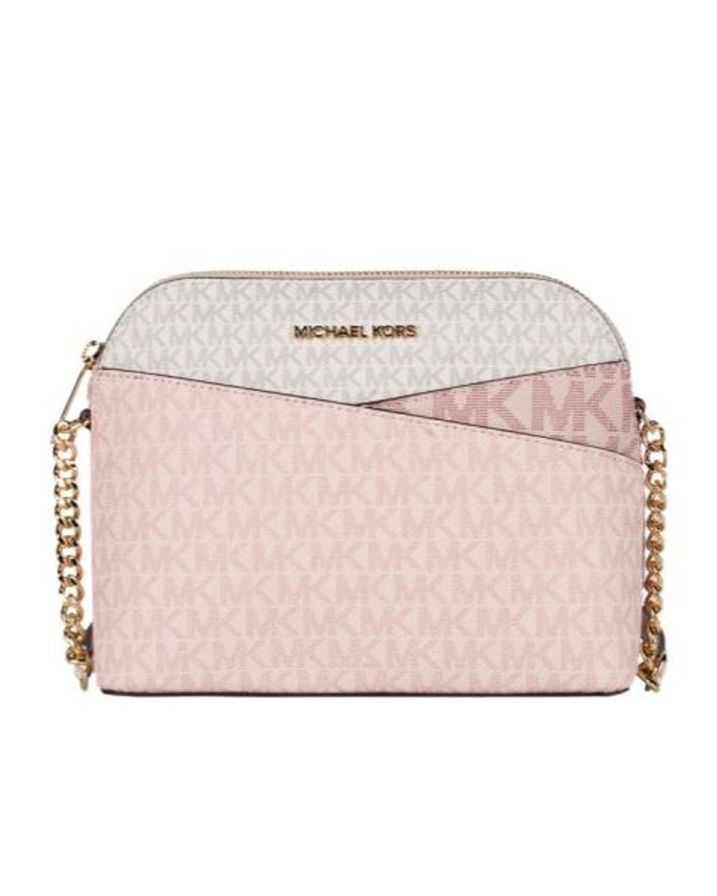 Michael Kors Pink Medium Jet Set Travel Color-Block Crossbody Bag
