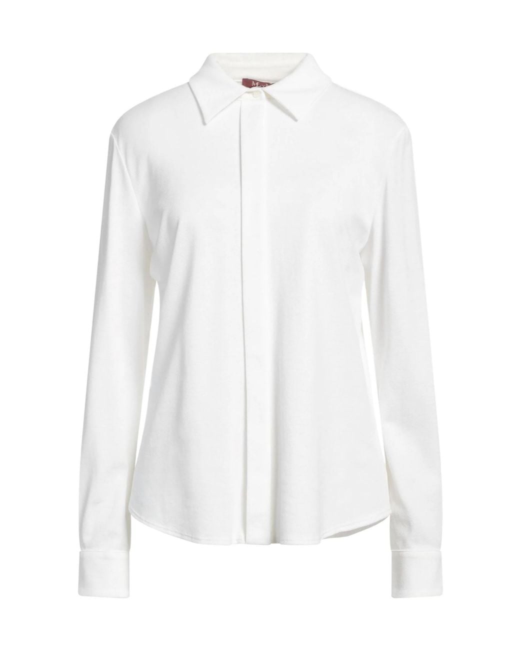 Max Mara White Solid-Color Long-Sleeved Shirt