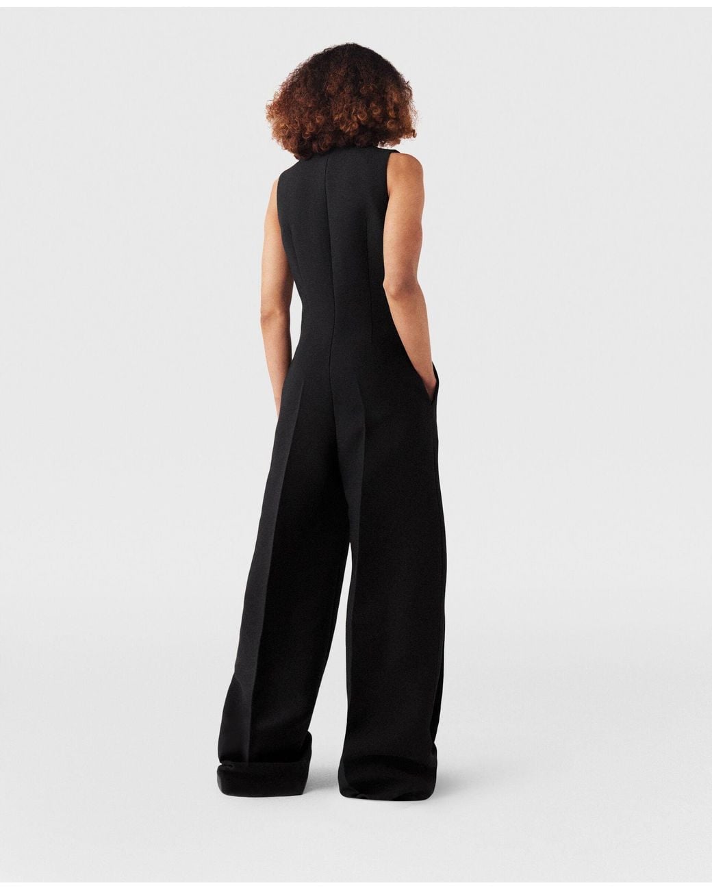 Stella McCartney Blue Chain Embellished Sleeveless Jumpsuit
