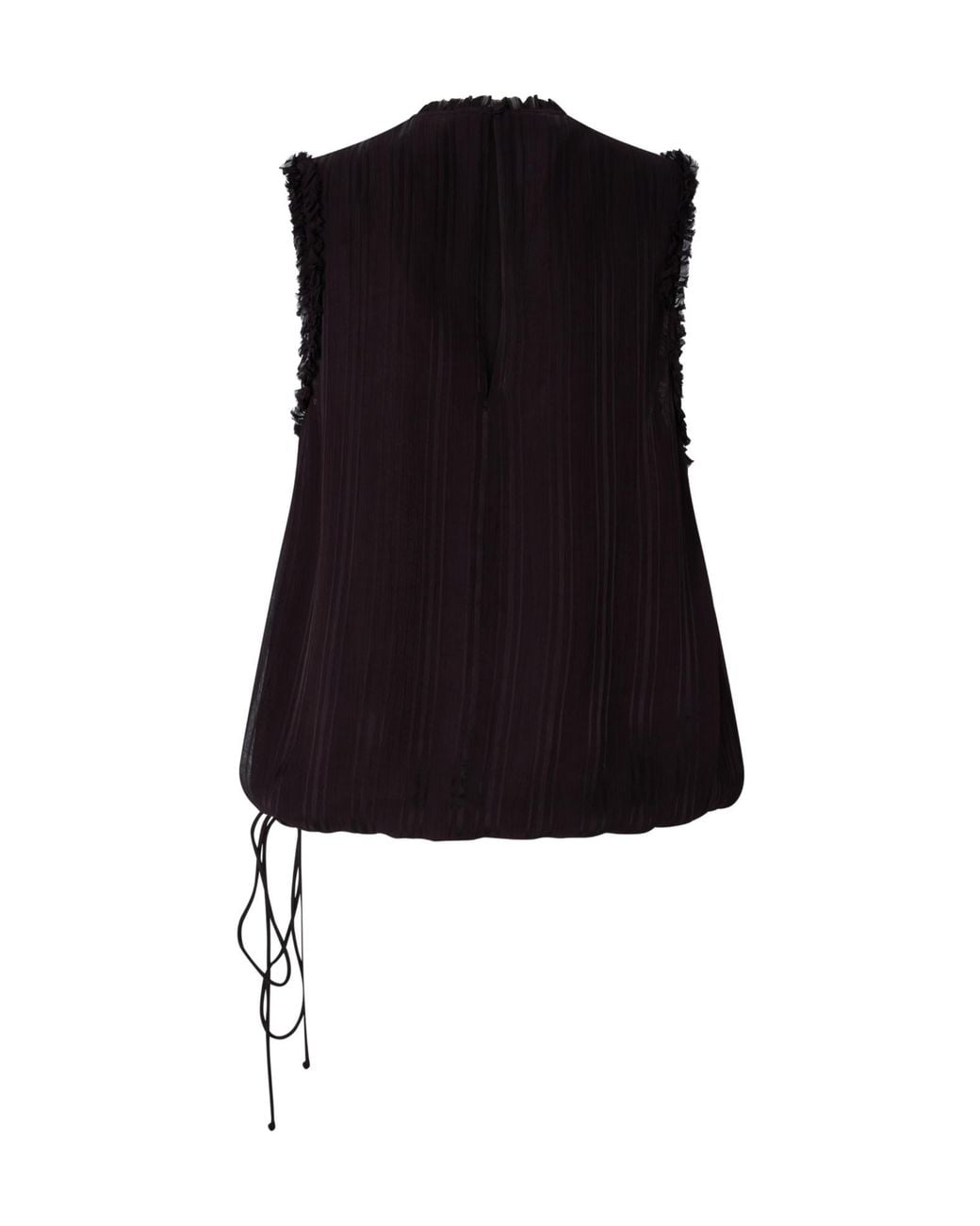 Pinko Black Ruffled Sleeveless Top