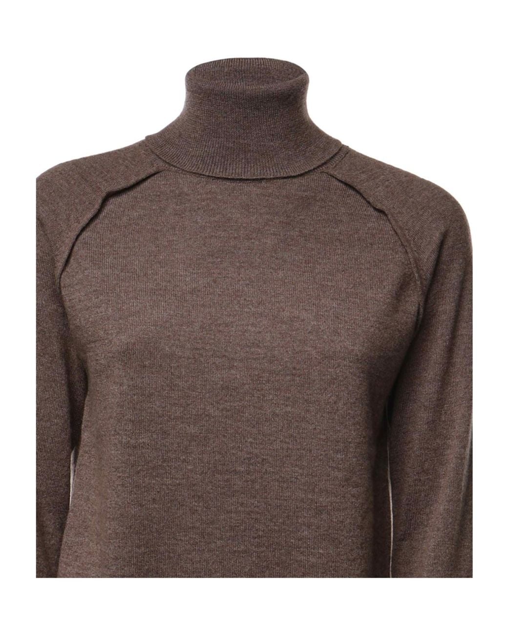 Dondup Brown Logo Plaque Roll-Neck Jumper